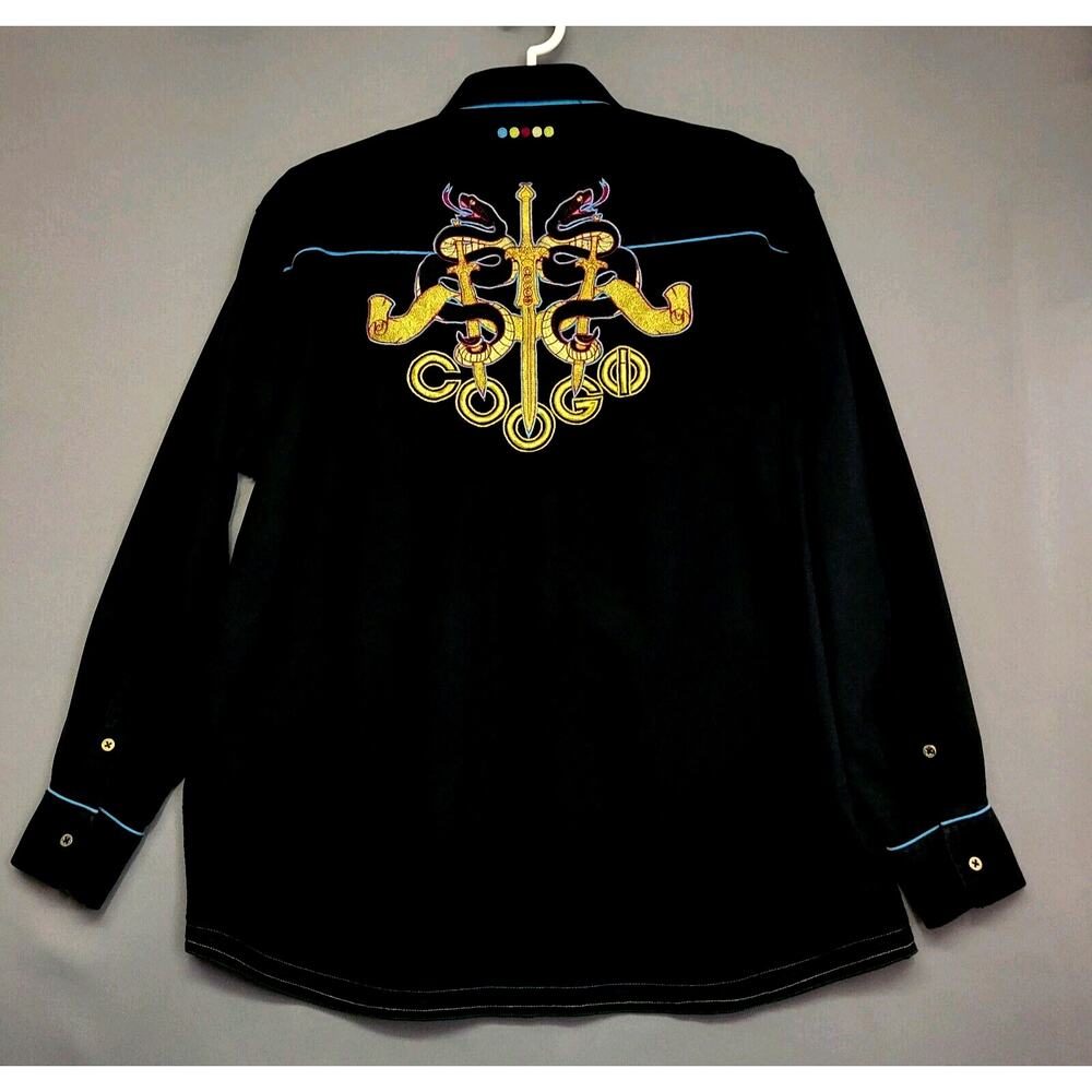 Vintage Y2K‎ COOGI Embroidered Back Statement Shirt XXXL Artwear